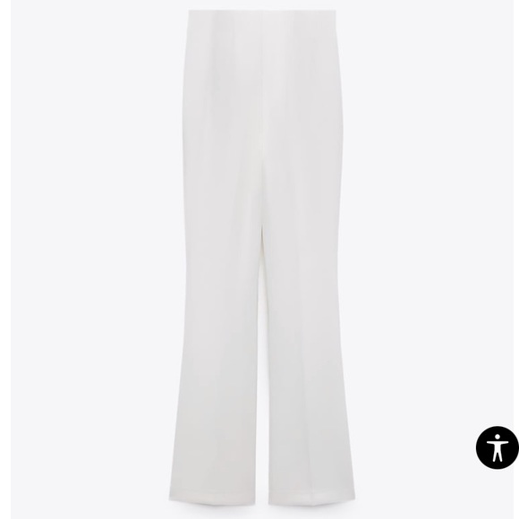 Zara Womens High Waisted Flared Pants White Small NWT - Picture 7 of 7